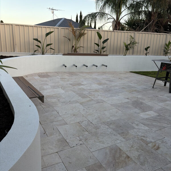 Classic Blend Travertine French Pattern | All Seasons Yard Services10